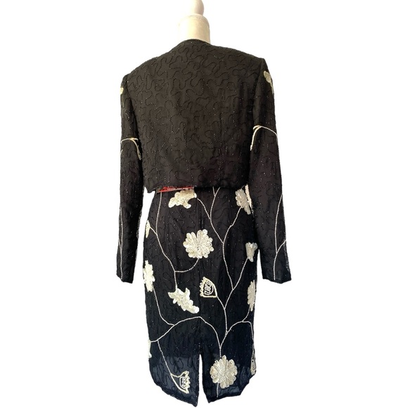 Styleworks Wicked 1990s Beaded Cocktail Dress with Jacket Sz 10 - Picture 4 of 15